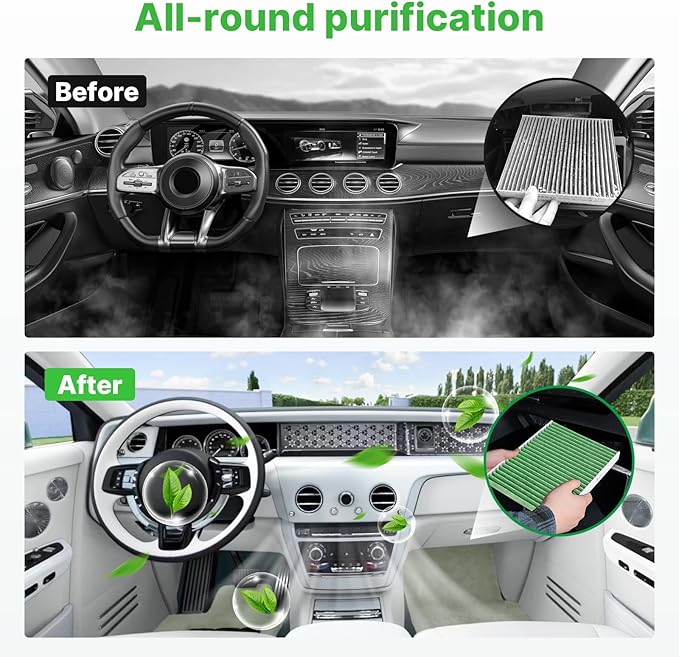 Engine+Cabin Air Filters Set Fit for Jeep Wrangler 2018-2025 2026, Jeep Gladiator 2020-2025 2026 Engine Air Filter Replacement AC Air Filter Kit Automotive Accessories# 68257030AA 68301863AA