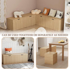 L Shaped Corner Dining Bench – Backless Breakfast Nook Bench with Hidden Storage, Space-Saving Kitchen Nook Bench for Dining Room, Entryway, or Apartment Use