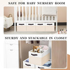 Criusia 8 Pack Large Storage Basket, Fabric Blanket Basket Living Room, Toy Organizers and Storage with Handles for Kids, Laundry Basket for Clothes Towel, Yarn and Craft Storage Bins (14L*10W*9.5H)