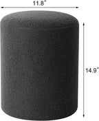 Joveco Round Ottoman Footrest, Upholstered Vanity Stool for Makeup Living Room Bedroom
