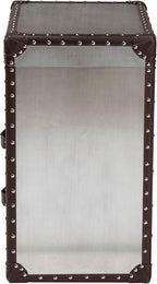 Baxton Studio Calidore Vintage Silver Metal 2-Drawer End Table