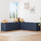 L Shape Storage Bench, Backless Farmhouse Kitchen Breakfast Nook Bench, Corner Bench with Storage for Dining Room, Entryway, Cloakroom