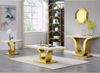 Gold Console Table, White and Gold Living Room Sofa Table, 50" Rectangle Console Table for Entryway, Living Room, Office, Foyer, Front Hall, Hallway