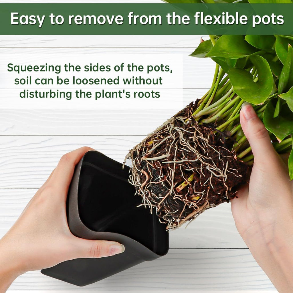Small Plant Pots 3.5 Inch, 120 Pcs Nursery Pots with Drainage Holes, Durable Plastic Succulents Pots for Seedlings, Cuttings (Black)
