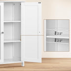 Yaheetech Small Bathroom Storage Cabinet for Towels with 2 Doors, White