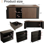 71" Kitchen Island with 3 Drawers, Wine Rack & Side Storage,Walnut | Dual-door cabinet, adjustable shelves. Glass holders & side rack for storage. Durable, wear-resistant top. Fits dining & prep