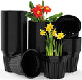 24 Pcs 3 GallonPlanter Nursery Pots, Seed Starting Pot Plastic Flower Seedling Pots with Drainage Holes Flexible Plant Container for Indoor Outdoor Garden Lawn Yard Plants Seedlings (24, 3 Gallon)