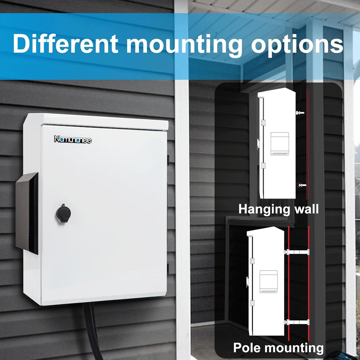 Outdoor Electrical Box with Thermostat and Fan, Cold-Rolled Steel Plate, Aluminum Alloy Back Beam, One-Piece Ventilation Design, IP65 Waterproof, Wall/Pole Mounted. (19.6" x 15.7" x 7.9")