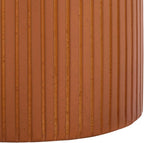 SAFAVIEH Couture Collection - Oskar Brown Concrete Accent Table, Round Modern Side Table, Sculptural Ribbed Design (SFV2604A)