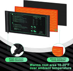ROCEEI 6 Pack Durable Seedling Heat Mat 10 x 20.75 Waterproof Plant Heating Pad Warm Hydroponic Grow Mat for Greenhouse Grow Seed Starting Plant Germination (Black,Green)