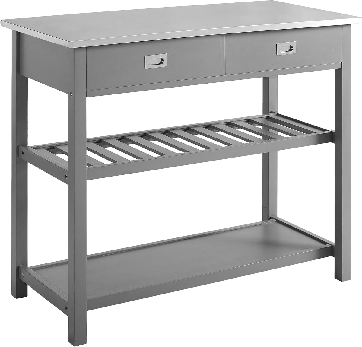 Crosley Furniture Chloe Rolling Kitchen Island | Storage Cart, Microwave Stand, Wine Rack, Gray