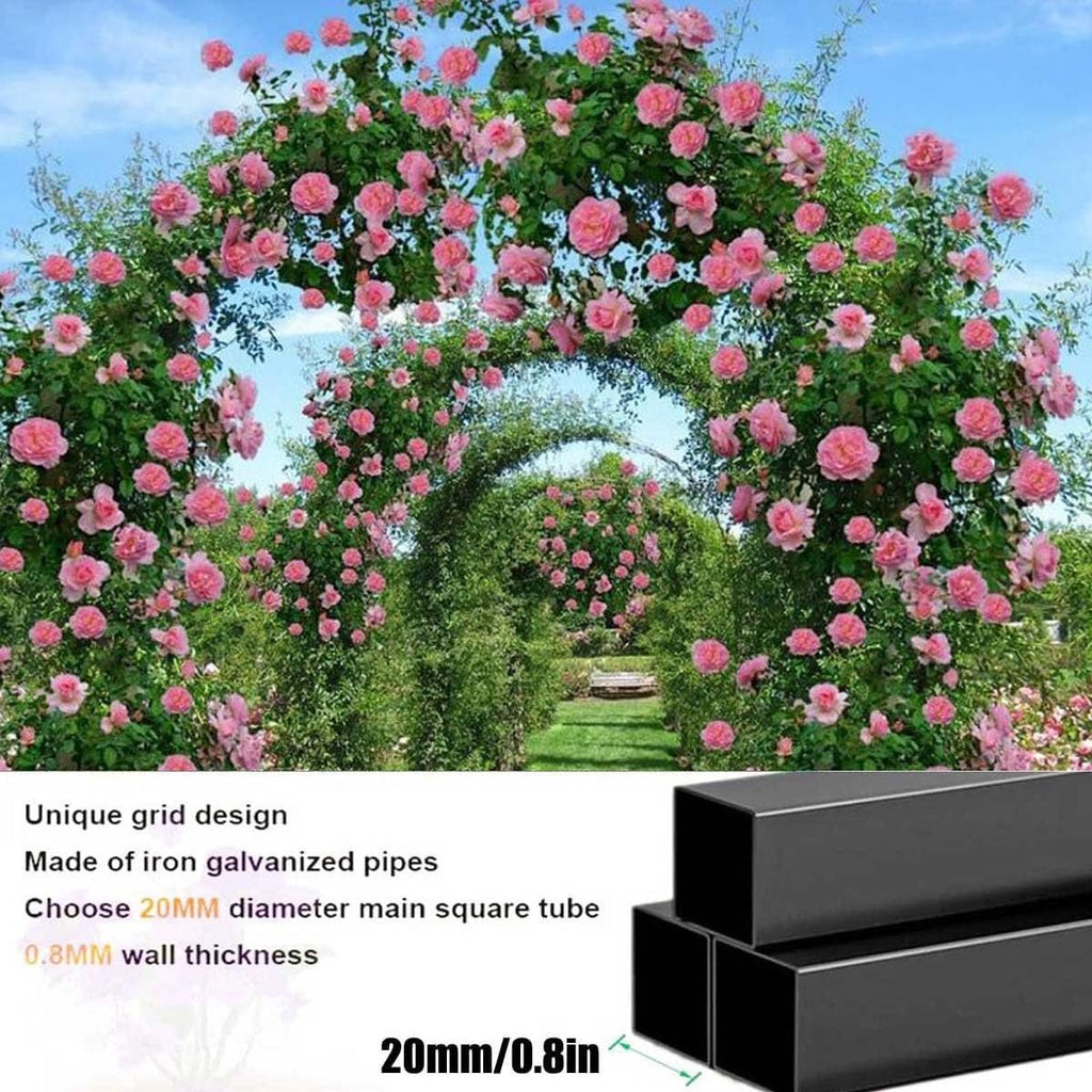 Garden Arbor, Metal Wedding Arch for Ceremony Party, Garden Trellis for Climbing Plants Outdoor, Wide 55" 71" 87" 103" 118" 134" Garden Arch Stand for Garden, Backyard, Lawn(White,103" x 91" x 16")
