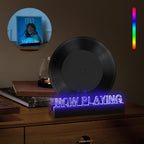 Now Playing Vinyl Record Stand- Simulated Vinyl Design with 7-Color Changing Lights,A Stylish Accent for Vinyl Record Holder, Perfect for Record Display and LP Lover Gifts.