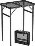 Anbte 2ft Folding Camping Grill Table Max 29.5", 3 Adjustable Height, Black | Heat-Resistant Mesh Tabletop, Waterproof, Portable Metal Grill Table, Lightweight, For Camp Cooking BBQ Outdoor, 23" X 16"