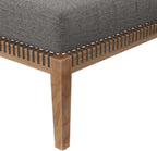Modway Clearwater Outdoor Patio Teak Wood Ottoman in Gray Graphite