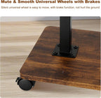 Side Table TV Tray for Couch,Height Adjustable C Shaped End Table for Small Spaces,Bedside Bathroom Living Room (Vintage Brown)