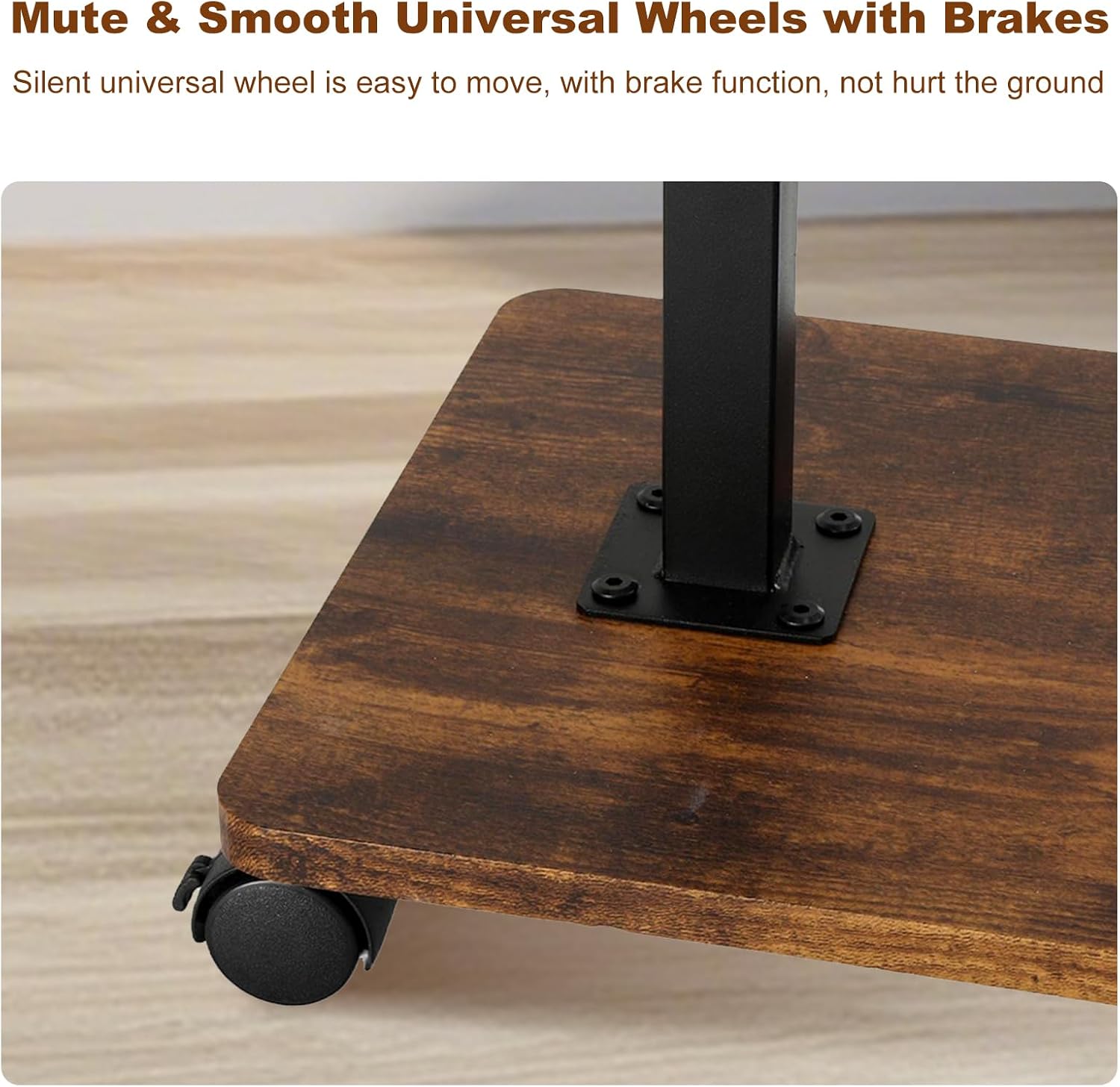 Side Table TV Tray for Couch,Height Adjustable C Shaped End Table for Small Spaces,Bedside Bathroom Living Room (Vintage Brown)