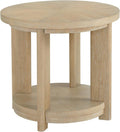 Tan Round Accent Table