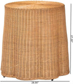 bali & pari Palm Bohemian Honey Scallop Rattan End Table