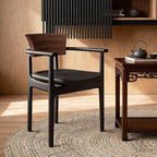 Etlegor Modern Leather Dining Chairs, Mid-Century Minimalist Breakfast Chairs with Comfortable Backrest and Sturdy Metal Legs for Kitchen & Dining Room Cafe(2PCS)