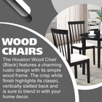 Kings Brand Furniture - Set of 4 Wood Dining Chairs - Upholstered Modern Dining Room Kitchen Armless Side Chair, Black