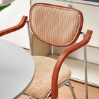 Etlegor Advanced Vintage Casual Chair, Mid Century Modern Chairs for Dining Room Rattan Chair Solid Wood Armchairs Study Room, Office Clubs Leisure Chair Fully-Assembled(Beige)