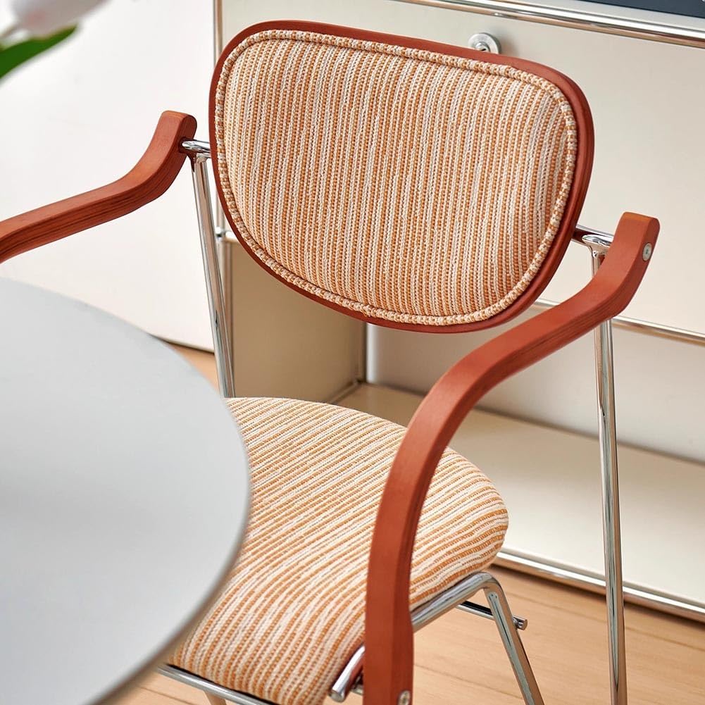 Etlegor Advanced Vintage Casual Chair, Mid Century Modern Chairs for Dining Room Rattan Chair Solid Wood Armchairs Study Room, Office Clubs Leisure Chair Fully-Assembled(Beige)