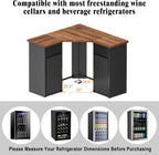 GDLF Corner Coffee Bar with Fridge Space, L Shaped Liquor Cabinet,Black | L-Shaped Countertop, Wine Glass Rack, Adjustable Shelves, Drawer Storage, Power Outlet, Coffee Station for Home & Kitchen