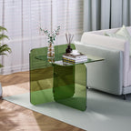 Acrylic Side Table, End Table Clear Modern Bedside Table for Bedroom Living Room, Lucite Nightstand (Clear, 19.7" × 19.7" × 18")