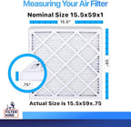 Filter King 15.5x59x1 Air Filter | 4-PACK | MERV 8 HVAC Pleated A/C Furnace Filters | MADE IN USA | Actual Size: 15.5 x 59 x .75"