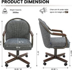 Chromcraft Medina Swivel-Tilt Caster Dining Chair - Walnut - Indigo - 4pc | Ultra‑comfy swivel‑tilt dining chair with soft wheels and sturdy support, perfect for dining rooms and home office use
