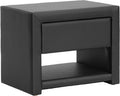 Baxton Studio Massey Upholstered Modern Nightstand, Black