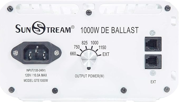 SunStream 1000 Watt HPS Light Dimmable Electronic Grow Light Ballast Controller Port for Indoor Plant
