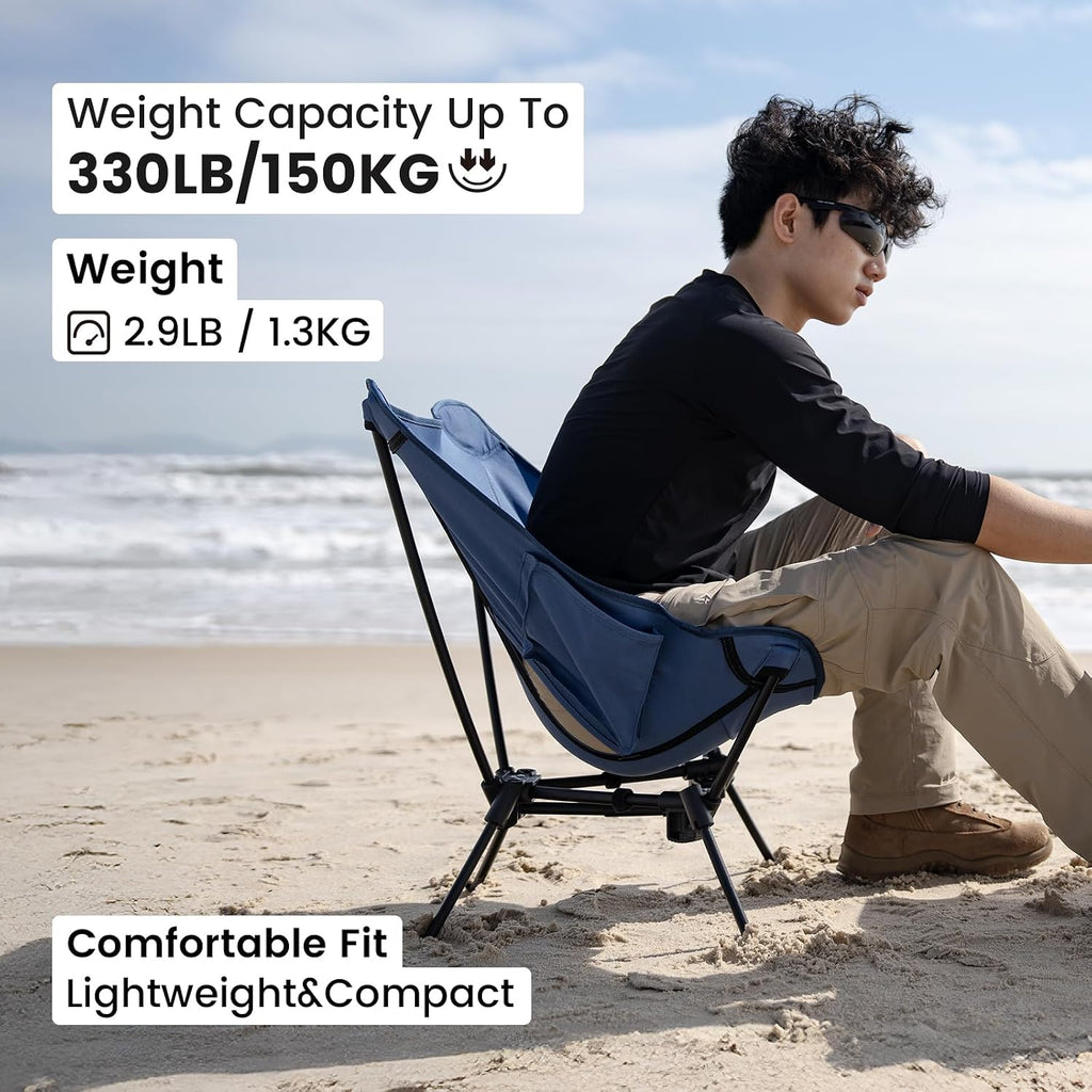 ONETIGRIS Tigerblade Camping Chair, Lightweight Folding Backpacking Hiking Chair, Compact Portable 330 lbs Capacity