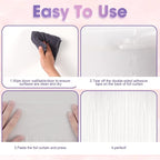 4 Pack White Foil Fringe Backdrop Curtains, Tinsel Streamers Birthday Party Decorations, Fringe Backdrop for Graduation, Baby Shower, Gender Reveal, Disco Party