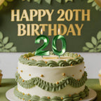 2.76" Big Green 80 Candle 80th Golf Birthday Decorations for Men Women, 80th Birthday Candles for Golf Themed MastersParty Decorations, 80 Soccer Candle Cake Topper for 80 Year Old Golf Party Decor