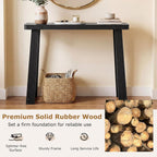 GOFLAME Solid Wood Console Table, 43” Narrow Long Sofa Tables Behind Couch, Rubber Wood, Home Display Accent Table, Farmhouse Entryway Tables for Hallway, Living Room, Foyer, Entry (Black)