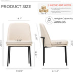 MALOL Dining Chairs Set of 6, Modern Dining Chairs, Fabric Upholstered Dining Chairs, Kitchen Chairs with Curved Back and Metal Legs for Dining Room Kitchen Restaurant, Beige