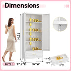 UNICOLY Pantry Kitchen Cabinet with Drawer, 75" Tall Pantry Storage Cabinet | , Metal Storage Cabinets with Doors and Shelves, Large Freestanding Cupboard for Dining Room, Assembly Required, White