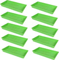 SUNPACK 10" x 20" Heavy Duty Mesh Plastic Seed Starting Tray, Green, 2.3" (Pack of 10) - Ensures Water Drainage and Aeration, Perfect for Greenhouses or Indoor Gardening
