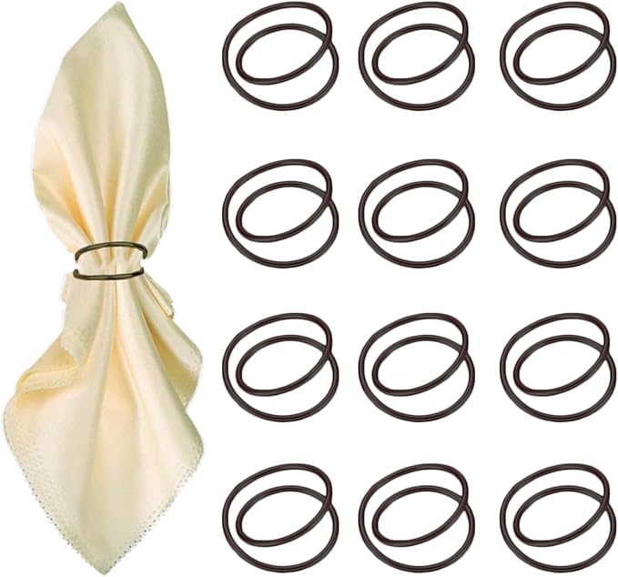 Black Napkin Rings - 12 PCS Metal Spiral Napkin Rings(Spiral) Napkin Holders Buckles for Family Dinner, Wedding, Party,Table Decorations