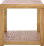 SAFAVIEH Home Collection - Omara Square Side Table, Natural Brown Wood with Lower Shelf (ACC2318A)