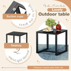 Greesum 3 Pieces Outdoor Furniture Set Patio Bistro Rocking Chairs with Glass Coffee Table for Pool Beach Backyard Balcony Porch Deck Garden, Black