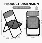 Folding Chair, 6 Pack Plastic Chair, All Black | Breathable folding chair with steel frame, 300lbs capacity. Portable & stackable for indoor, outdoor, events & parties.