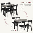 CABIHOME Dining Table Set for 4, Kitchen Table Set for 4, Dining Room Table Set with Upholstered Chairs, Rectangle Kitchen Table Set for Small Space, Apartment, Studio, Gray