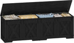 Hzuaneri 59" Storage Chest, Large Storage Trunk with 2 Hinges, Farmhouse Wooden Box Bench, Lift-Top Organizer Chest, Entryway Trunk for Bedroom, Living Room, Black SB15004X