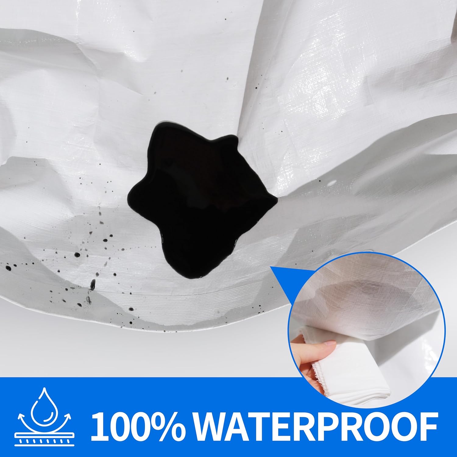 Tarp 10x30 ft Heavy Duty 12mil 100% Waterproof High Durability Multipurpose,Uv Resistant,White Tarp Suitable for Swimming Pools, Boats, Camping, Courtyards, Etc -by MVPNET