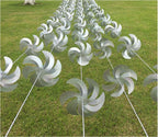 10 Meters of 8 Pieces Reflective Pinwheels Strings, Sparkly Hanging Scare Bird Deterrent Windmills, Outside Bird Repellent Wind Spinners Deterrent Birds Away from Yard Garden Patio Farm