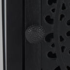 SAFAVIEH Furniture - Thea 1-Door Carved Nightstand - Black - Mango Wood - Artisan Global Design - Ideal for Bedroom, 20" W x 14" D x 26" H - Fully Assembled (NST5300D)