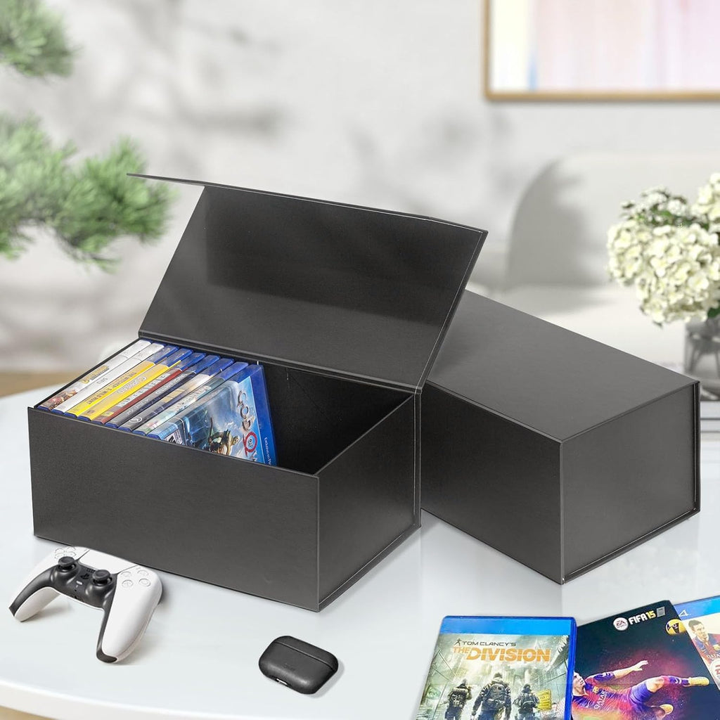 Video Game Storage Boxes, Blu-Ray Storage Boxes, Magnetic Video Game Box Protector Case, Store Up to 20 Cases – 1 Pack